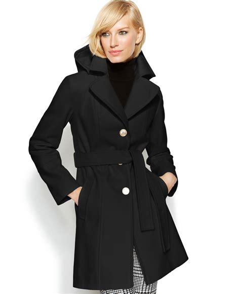 michael kors hooded wool blend coat|Michael Kors wool winter coats.